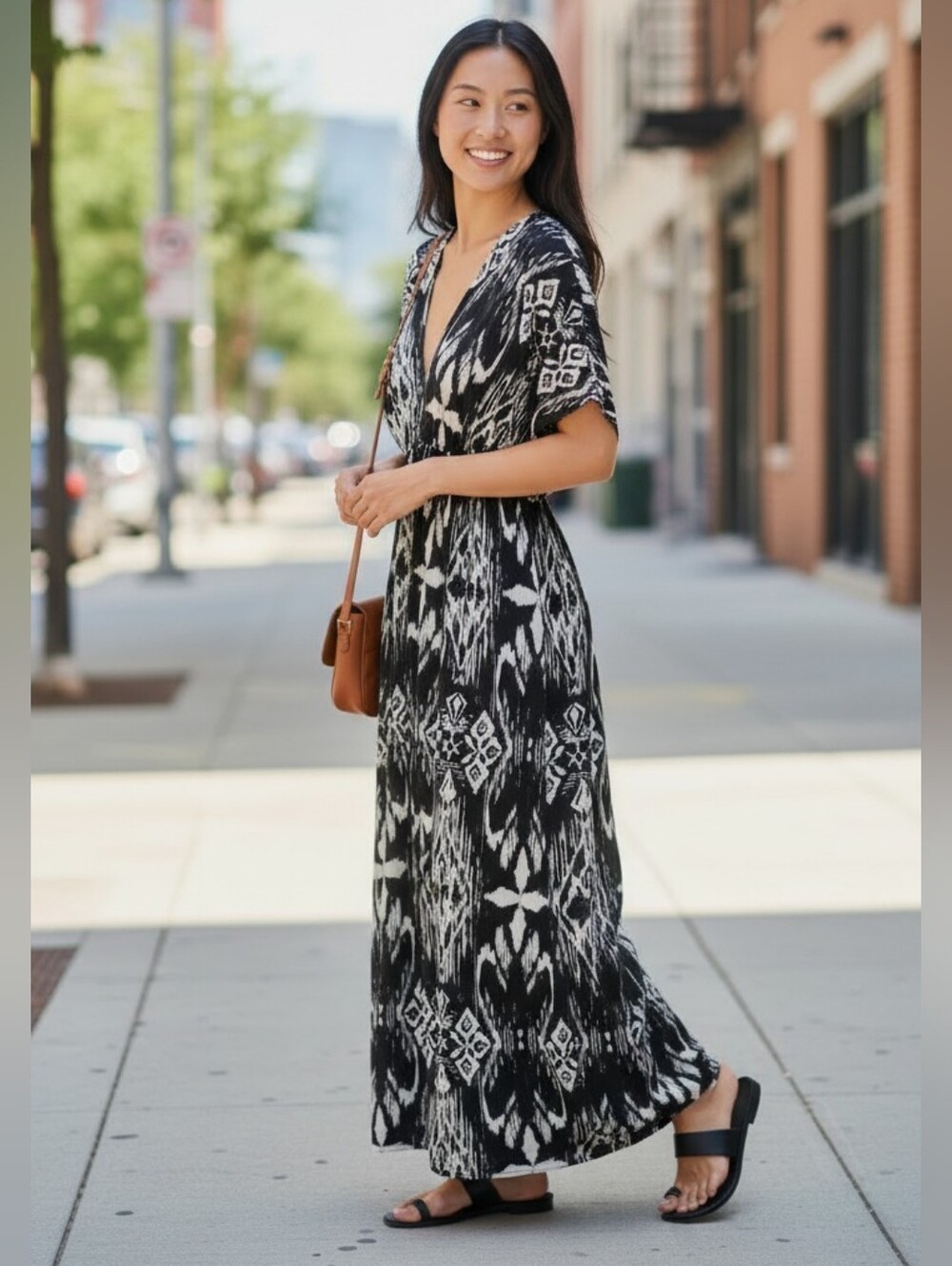 BONGO Black & White Maxi Dress Size Small